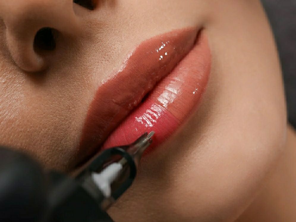 Lip blushing result — permanent lip color NYC